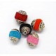 5PCS Mixed Color Round Handmade Indonesia Beads X-IPDL-R347-M-1