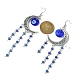 Серьги-люстры из сплава в тибетском стиле в форме полумесяца EJEW-JE05515-3