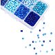 PandaHall About 1900pcs 6/0 Round Glass Seed Beads with Box Set Value Pack Jewelry Making Findings Diameter 4mm Blue SEED-PH0006-4mm-03-4