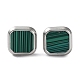 6 Pair 2 Color Square Synthetic Malachite Stud Earrings EJEW-A024-02-3