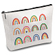 CREATCABIN Rainbow Canvas Cosmetic Bag Makeup Bags Multi-Function Small with Zipper Pouch Gifts for Women Travel Toiletry for Keys Lipstick Card Pencil Case Gift Christmas Thanksgiving 10 x 7 Inch ABAG-WH0029-055-1