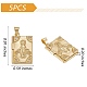 5pcs rack placage laiton micro pave clair cubique zircone médaillon pendentifs ZIRC-SZ0003-77-7