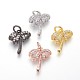 Brass Micro Pave Cubic Zirconia Charms ZIRC-J021-04-RS-1
