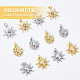 Dicosmétique 12 pièces 6 styles pendentifs en laiton micro pavé de zircone cubique KK-DC0003-29-3