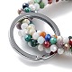 Portachiavi da polso con braccialetto di perline di vetro AJEW-Z018-01E-2