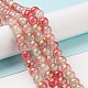 Chapelets de perles en verre craquelé peint X1-DGLA-R053-03D-4