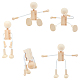 Juguetes de robot de madera en blanco sin terminar DIY-WH0097-05-3
