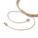 Bracciale con perline intrecciate con croce di turchese sintetico e perle finte BJEW-JB09743-4