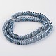 Full AB Color Plated Flat Round Electroplated Glass Beads Strands EGLA-K003-07-1
