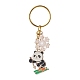 Porte-clés pendentif en émail en alliage de flocon de neige et de panda KEYC-JKC00630-05-1