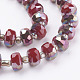 Electroplate Opaque Glass Beads Strands EGLA-E051-HR8mm-A01-3