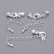Silver Color Plated Brass Chain Extender and Lobster Claw Clasps X-KK-A087-S-NR-1
