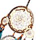 Тканая паутина/сетка из абс в индийском стиле с подвесными украшениями из перьев AJEW-B016-06-3