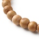 Bracelets extensibles en perles de bois naturel BJEW-JB06629-5