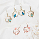 ANATTASOUL 3 Pairs 3 Colors Resin Flower & Enamel Cat & Rhinestone Star Dangle Earrings EJEW-AN0001-88-7