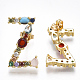 (vendita di fabbrica di gioielli per feste) orecchini a bottone in ottone con micro pavé di zirconi cubici EJEW-S201-41Z-1