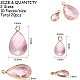 PandaHall Elite 20pcs 2 Size Faceted Teardrops Crystal Pearl Pink Glass Pendants Charms Drop Glass Dangle for Necklace Jewelry Making GLAA-PH0007-31-2