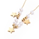 Ion Plating(IP) 304 Stainless Steel Star Pendant Necklaces NJEW-C032-09G-3