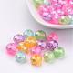 Faceted Spray Painted Transparent Glass Beads X-DGLA-R030-10mm-M-1