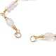 Imitation Pearl Bead & Brass Glass Link Chain Bracelet Making AJEW-JB01150-36-2