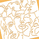 ベネクリートバレンタインデーキス再利用可能な絵画ステンシル  顔と手のプラスチック描画ステンシル テンプレート 30x30 センチメートル木に塗るため  壁  ファブリック  黒板  DIYアートプロジェクト DIY-WH0172-977-4