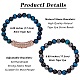 Ensemble de bracelets extensibles en œil de tigre naturel et pierres précieuses 2pcs 2 styles BJEW-SW00093-2