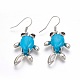 Synthetic Turquoise Dangle Earrings EJEW-P175-A04-2