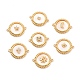 Rack Plating Brass Micro Pave Clear Cubic Zirconia Connector Charms KK-B054-25G-1