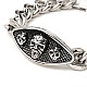 304 Stainless Steel Rhombus with Skull Link Bracelet with Curb Chains for Men Women BJEW-E009-23P-2