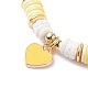 Bracelet à breloques coeur BJEW-JB07655-4