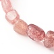 Bracelets extensibles en perles de quartz fraises naturelles pour enfants BJEW-JB06250-06-5