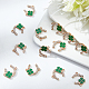 DICOSMETIC 60Pcs Four Leaf Clovers C Shape with Clover Charm Alloy Good Luck Charm Enamel Shamrock Charm Crystal Gems Pendant St. Patrick's Day Decor DIY Jewelry Making Craft FIND-DC0001-64-5