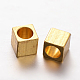 Cube Brass Spacer Beads KK-L129-50G-1