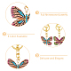 5 portachiavi con ciondolo a forma di farfalla con strass colorati KEYC-PH01489-4