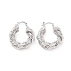 Brass Twist Rope Shape Hoop Earrings for Women EJEW-F303-07P-1