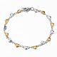 Set di gioielli a due anelli in acciaio inossidabile con catena a cuore X-SJEW-H103-12GP-2