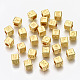 CCBプラスチックビーズ  水平穴  文字付きのキューブ  ゴールドカラー  6x6x6mm  穴：3mm  約2800個/500g CCB-N004-001B-G-3