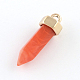 Imitation Gemstone Bullet Acrylic Big Pointed Pendants SACR-Q118-04-3