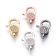 Brass Micro Pave Cubic Zirconia Lobster Claw Clasps KK-O106-28-1