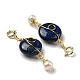Décorations de pendentif rond plat en lapis-lazuli naturel G-R489-47G-3