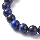 8.5mm Round Dyed Natural Tiger Eye Beads Stretch Bracelet for Girl Women BJEW-JB07152-01-4