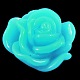 Cyan Color Flower Resin Cabochons X-CRES-RB776Y-3-1