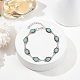 Anattasoul 2pcs bracelet de cheville en chaîne à maillons ovales turquoise imitation acrylique AJEW-AN0001-04-7