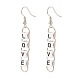 Acrylic Cube Love Letter Beaded Dangle Earrings EJEW-JE04832-1