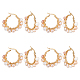 UNICRAFTALE 4 Pairs Natural Pearl Earrings Braided Hoop Earrings with Natural Pearl Women's Hoop Earrings 304 Stainless Steel Golden Earrings Hypoallergenic Vintage Pearl Earrings Ears Pin: 0.8mm EJEW-UN0002-07-2