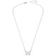TINYSAND Rhodium Plated 925 Sterling Silver Cubic Zirconia Wings of Butterfly Necklace TS-N393-S-3