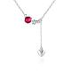 Silver Color Plated Brass Cubic Zirconia Heart Pendant Necklaces NJEW-BB10034-D-1