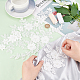Benecreat 2 ペアの花のレースのパッチ刺繍トリム  白い花の刺繍レースのアップリケを縫うパッチのウェディングドレス diy の衣類 DIY-BC0005-91-3