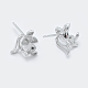 925 Sterling Silver Micro Pave Cubic Zirconia Stud Earring Findings STER-F043-070P-2