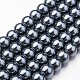 Brins de perles rondes en verre teinté écologique HY-A008-8mm-RB077-1